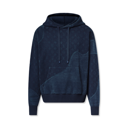 Graphic Jacquard Hoodie Navy