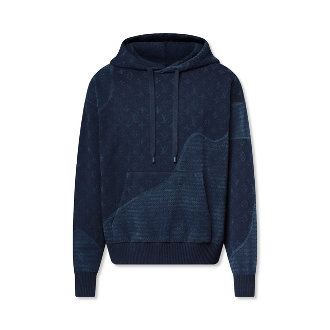 Graphic Jacquard Hoodie Navy