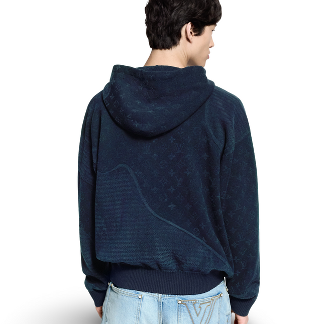 Graphic Jacquard Hoodie Navy