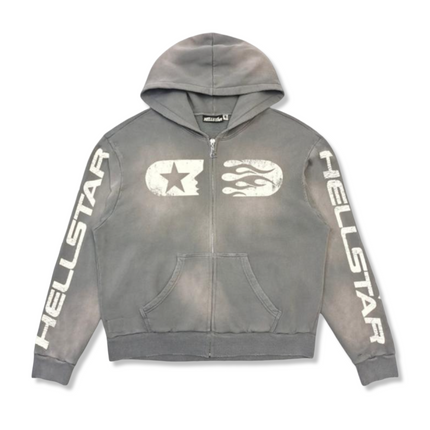Washed Grey Sport Zip-Up