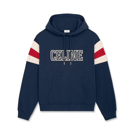 Logo Striped Sleeve Hoodie