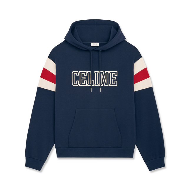 Logo Striped Sleeve Hoodie
