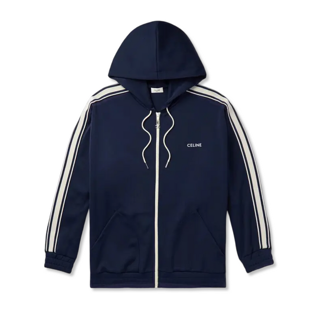 Hooded Track Top in Navy
