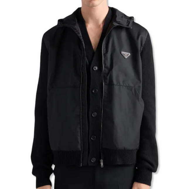 Nylon Hybrid Jacket Black