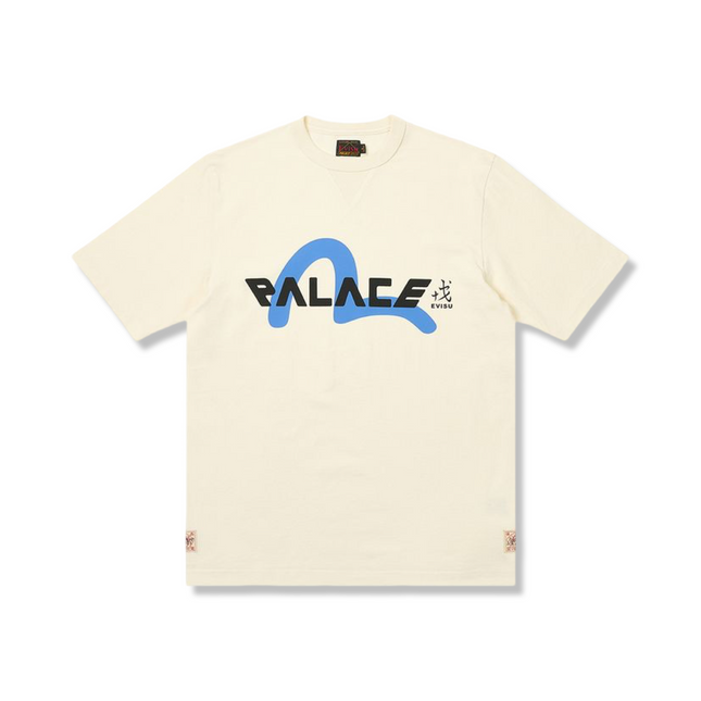 Palace x Evisu Logo T-Shirt Cream