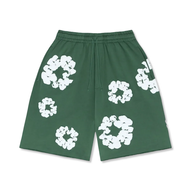 Cotton Wreath Green Shorts