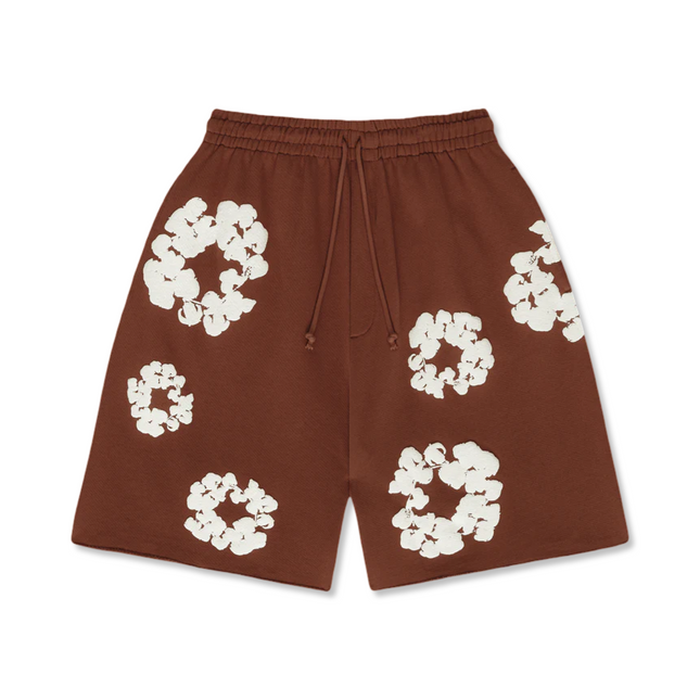 Cotton Wreath Brown Shorts