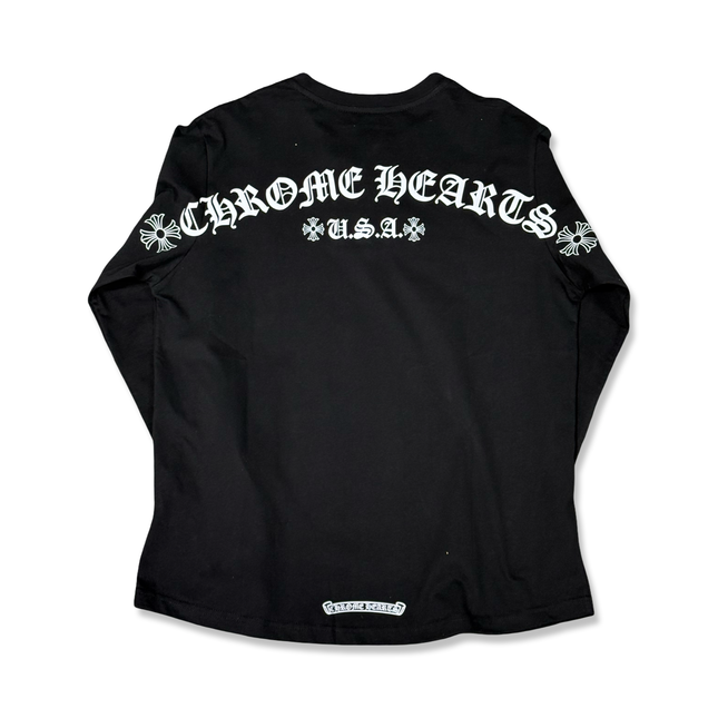 Long Sleeve Buttoned T-Shirt Black