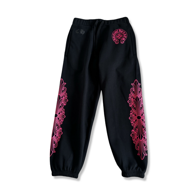 Black Sweatpants With Pink Floral