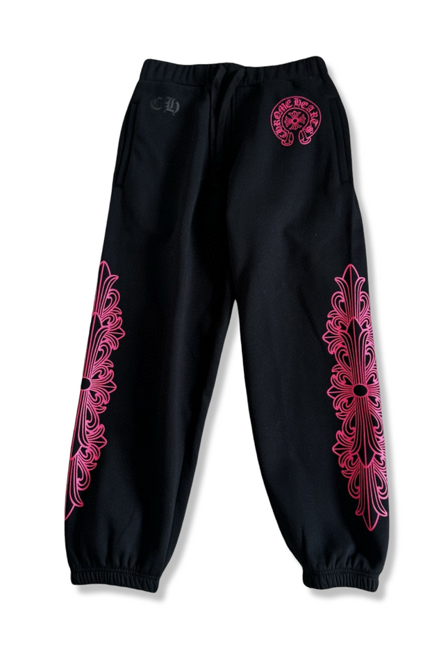 Black Sweatpants With Pink Floral