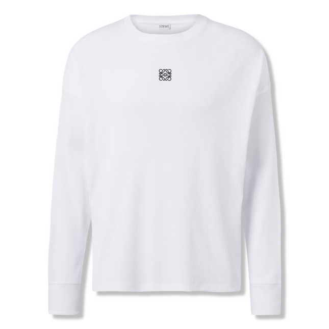Embroidered Logo Ribbed L/S T-Shirt