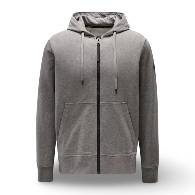 Huron Zipped Hoodie Grey/Black Badge