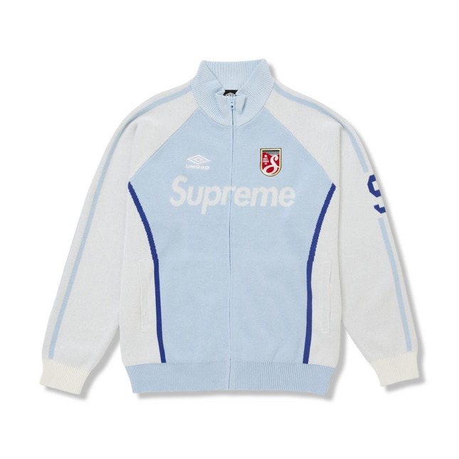 Knit Zip Up Sweater Light Blue