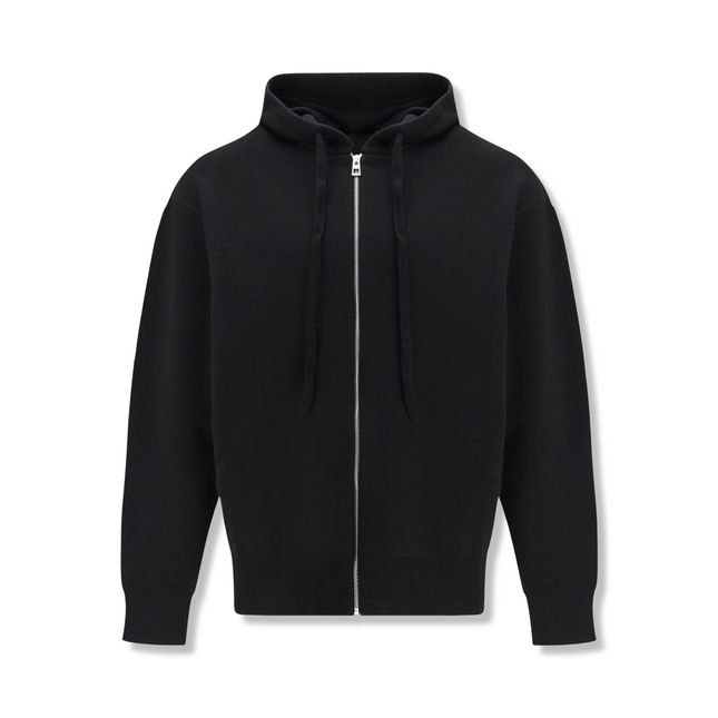 Anagram Zip-up Hoodie Black